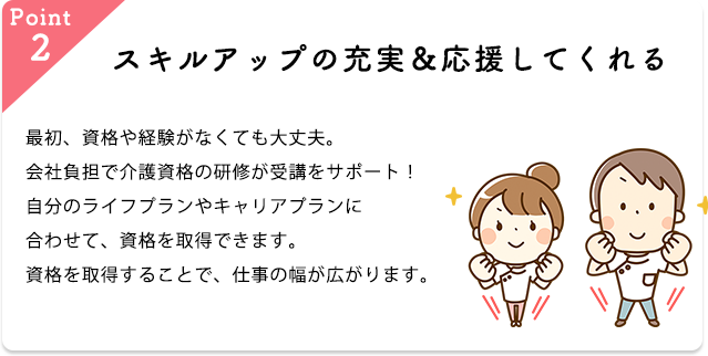 スキルアップの充実&応援してくれる